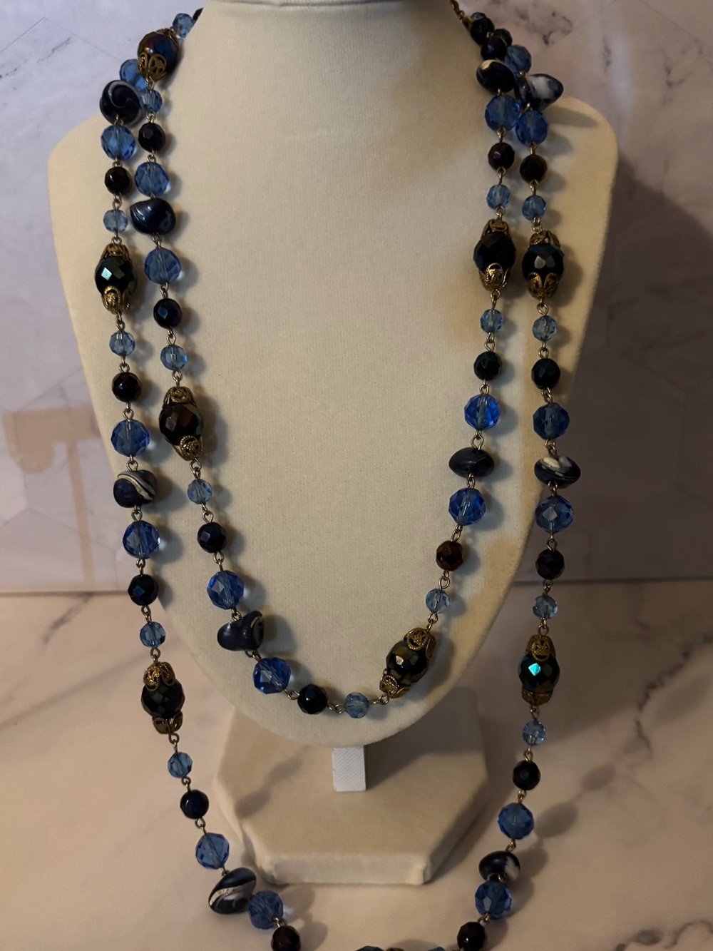 Vintage Art Glass Bead Necklace